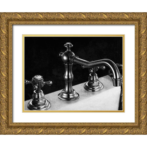 Twilight Bathroom 1 Gold Ornate Wood Framed Art Print with Double Matting by Prime, Marcus