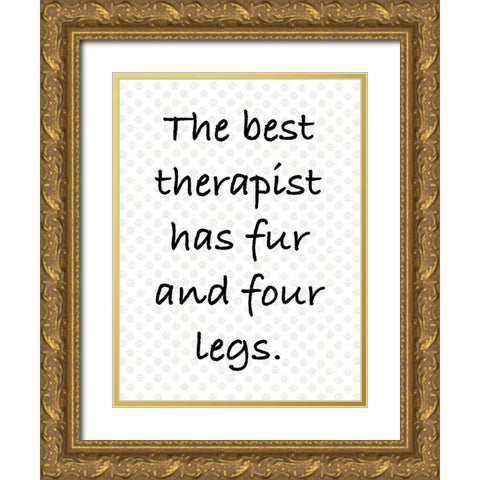 Furry Therapist Gold Ornate Wood Framed Art Print with Double Matting by Prime, Marcus