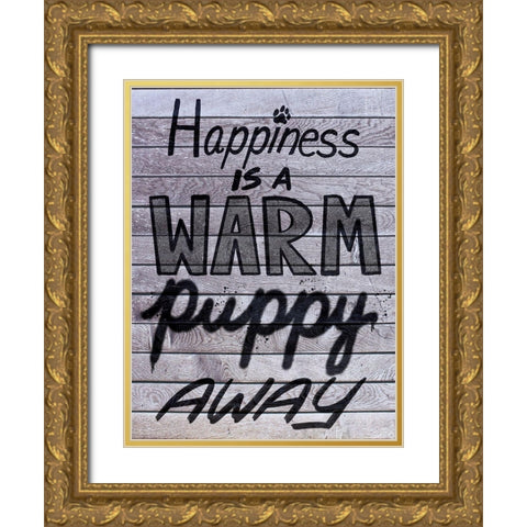 Warm Puppies 1 Gold Ornate Wood Framed Art Print with Double Matting by Prime, Marcus