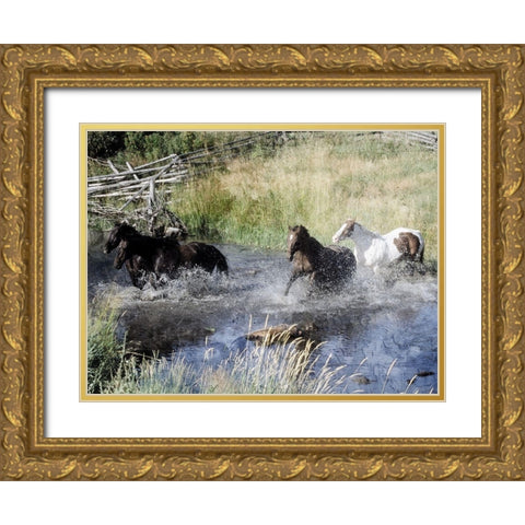 River Roads 1 Gold Ornate Wood Framed Art Print with Double Matting by Prime, Marcus