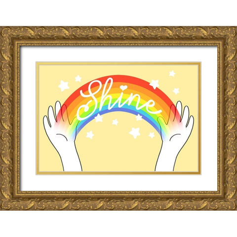 Rainbow Shine Gold Ornate Wood Framed Art Print with Double Matting by Prime, Marcus