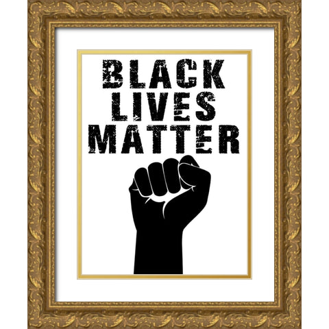Black Lives Matter 2 Gold Ornate Wood Framed Art Print with Double Matting by Prime, Marcus