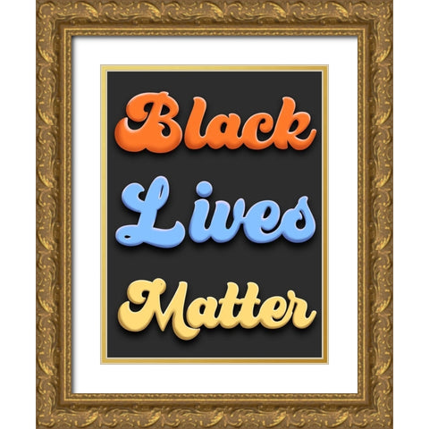 Bright BLM Gold Ornate Wood Framed Art Print with Double Matting by Prime, Marcus