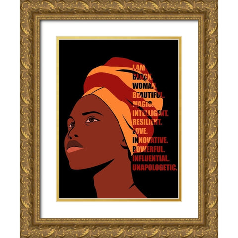 Beautiful Woman Gold Ornate Wood Framed Art Print with Double Matting by Prime, Marcus