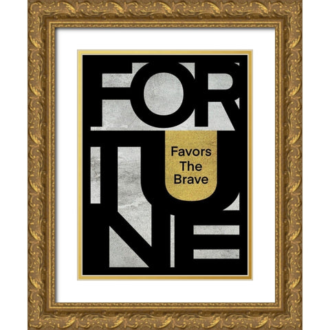 Brave Fortune Gold Ornate Wood Framed Art Print with Double Matting by Prime, Marcus