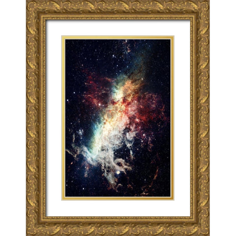 Galaxy Stream Gold Ornate Wood Framed Art Print with Double Matting by Prime, Marcus