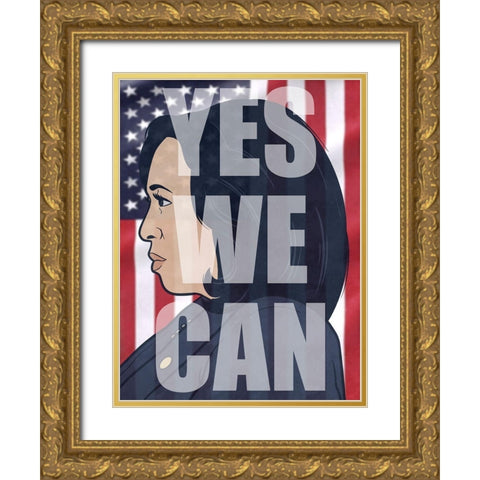 Yes We Can Gold Ornate Wood Framed Art Print with Double Matting by Prime, Marcus