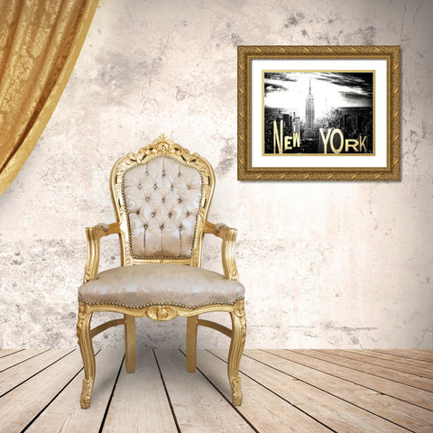 Bright New York Gold Ornate Wood Framed Art Print with Double Matting by Prime, Marcus