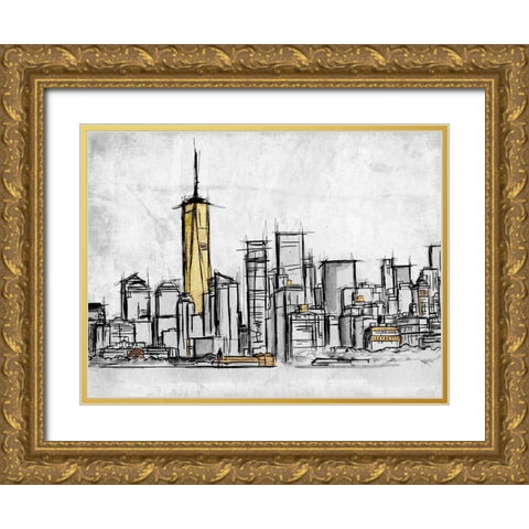 City Of Gold 2 Gold Ornate Wood Framed Art Print with Double Matting by Prime, Marcus