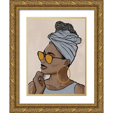 Fierce Model 2 Gold Ornate Wood Framed Art Print with Double Matting by Prime, Marcus