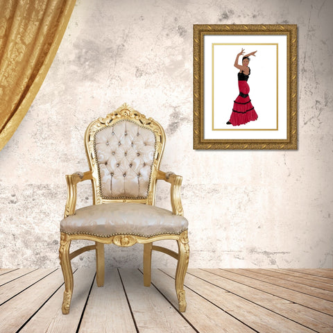 Flamingo Dancer 2 Gold Ornate Wood Framed Art Print with Double Matting by Prime, Marcus