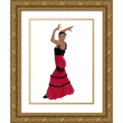 Flamingo Dancer 2 Gold Ornate Wood Framed Art Print with Double Matting by Prime, Marcus