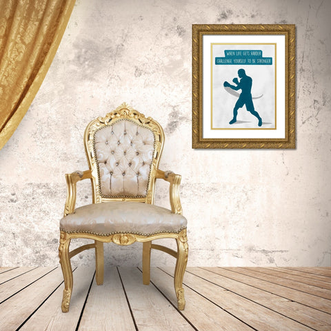 Challenge Yourself Gold Ornate Wood Framed Art Print with Double Matting by Prime, Marcus