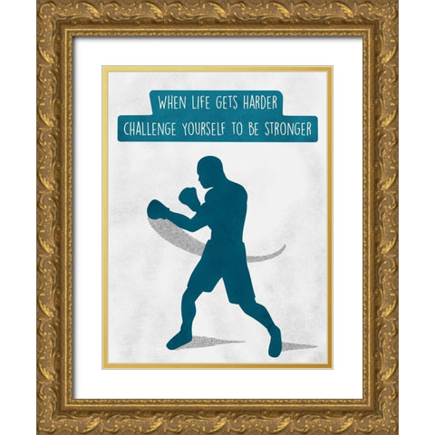 Challenge Yourself Gold Ornate Wood Framed Art Print with Double Matting by Prime, Marcus