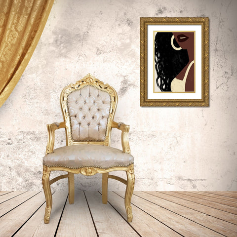 Black Goddess Gold Ornate Wood Framed Art Print with Double Matting by Prime, Marcus
