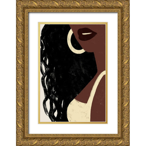 Black Goddess Gold Ornate Wood Framed Art Print with Double Matting by Prime, Marcus