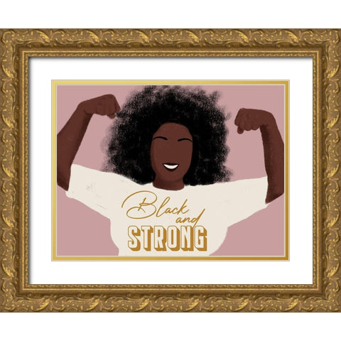 Black And Strong Gold Ornate Wood Framed Art Print with Double Matting by Prime, Marcus