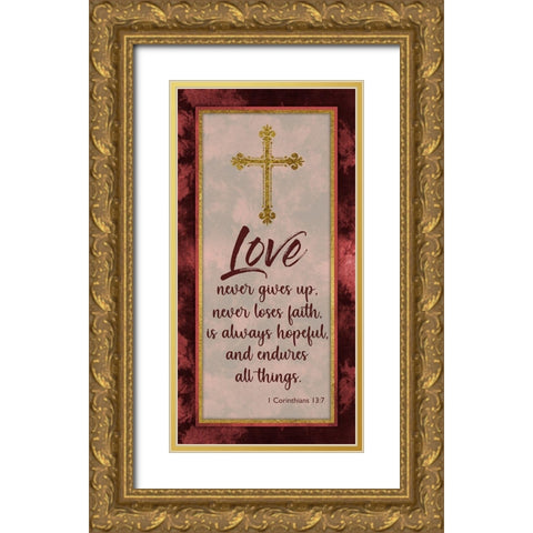Endure All Gold Ornate Wood Framed Art Print with Double Matting by Prime, Marcus