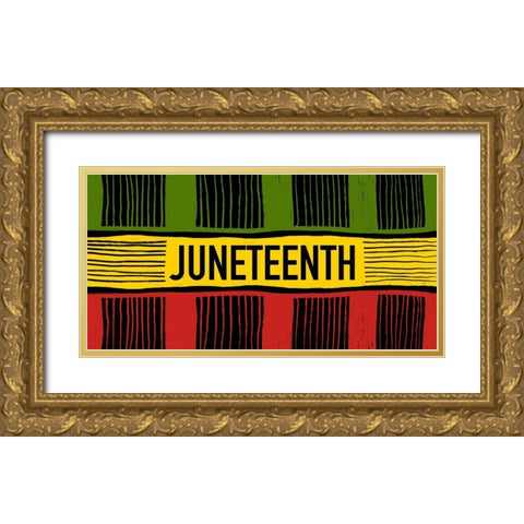 Juneteenth Cloth Gold Ornate Wood Framed Art Print with Double Matting by Prime, Marcus