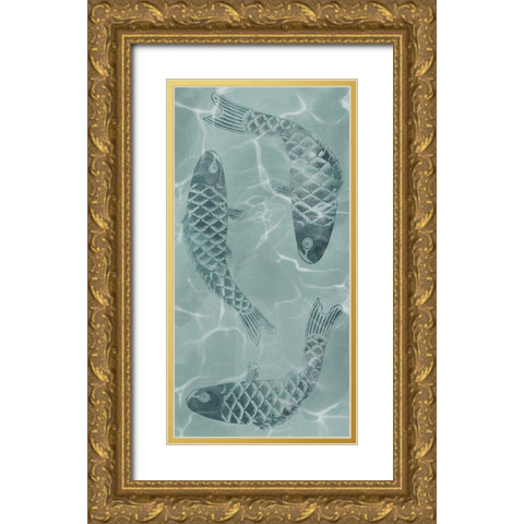 Koi Friends Gold Ornate Wood Framed Art Print with Double Matting by Prime, Marcus