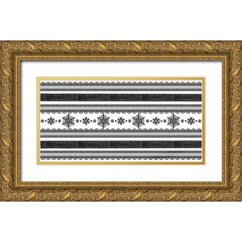 Winter Pattern Gold Ornate Wood Framed Art Print with Double Matting by Prime, Marcus