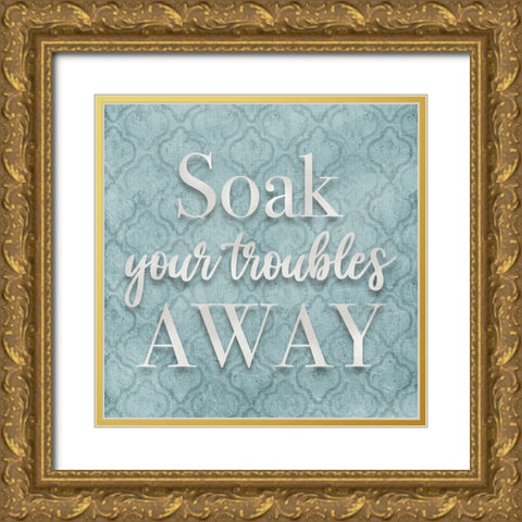 Teal Bath Vibes 2 Gold Ornate Wood Framed Art Print with Double Matting by Prime, Marcus