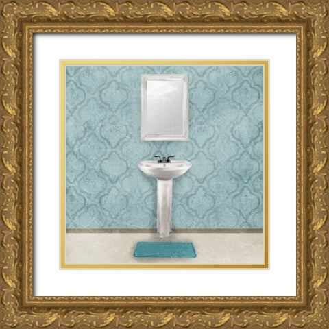Teal Bath Vibes 3 Gold Ornate Wood Framed Art Print with Double Matting by Prime, Marcus