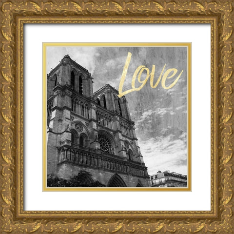 Paris Love 3 Gold Ornate Wood Framed Art Print with Double Matting by Prime, Marcus