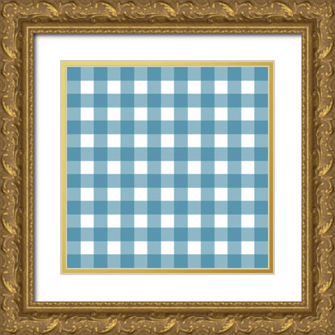 Gingham Pattern 3 Gold Ornate Wood Framed Art Print with Double Matting by Prime, Marcus