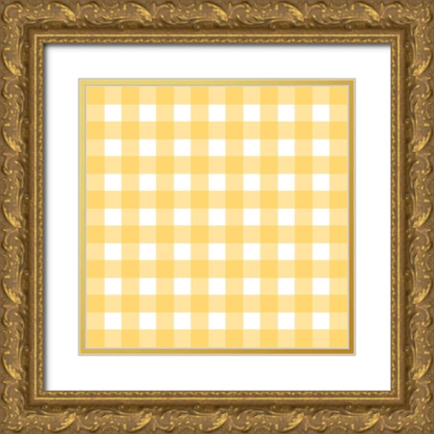 Gingham Pattern 4 Gold Ornate Wood Framed Art Print with Double Matting by Prime, Marcus