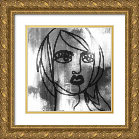 Mademoiselle 3 Gold Ornate Wood Framed Art Print with Double Matting by Prime, Marcus