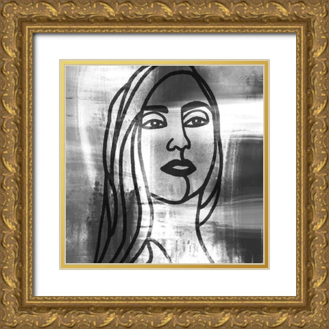 Mademoiselle 4 Gold Ornate Wood Framed Art Print with Double Matting by Prime, Marcus