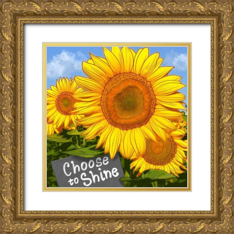 Choose To Shine Gold Ornate Wood Framed Art Print with Double Matting by Prime, Marcus