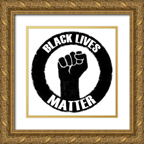 BLM Movement 3 Gold Ornate Wood Framed Art Print with Double Matting by Prime, Marcus