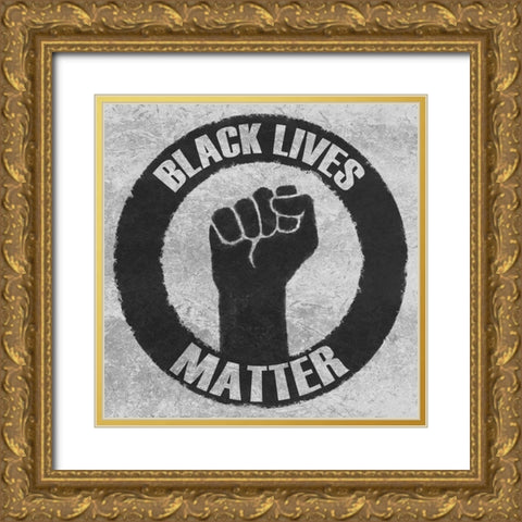 BLM Movement 1 Gold Ornate Wood Framed Art Print with Double Matting by Prime, Marcus