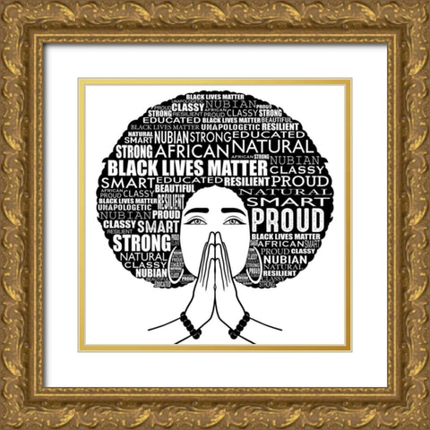 Nubian Queen Gold Ornate Wood Framed Art Print with Double Matting by Prime, Marcus