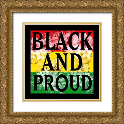 Flower Black and Proud Gold Ornate Wood Framed Art Print with Double Matting by Prime, Marcus