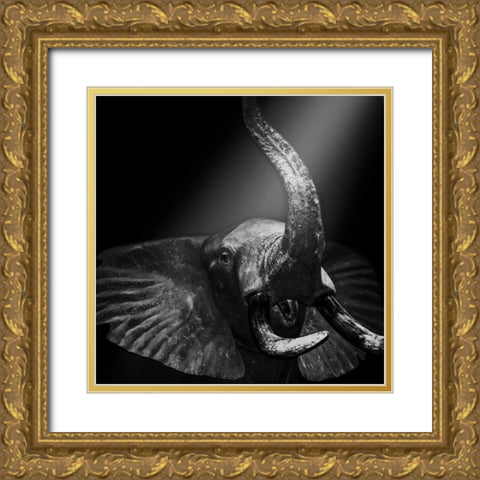 Beaming Safari Gold Ornate Wood Framed Art Print with Double Matting by Prime, Marcus