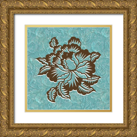 Holy Floral Gold Ornate Wood Framed Art Print with Double Matting by Prime, Marcus