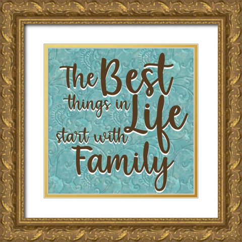 Best Family Gold Ornate Wood Framed Art Print with Double Matting by Prime, Marcus