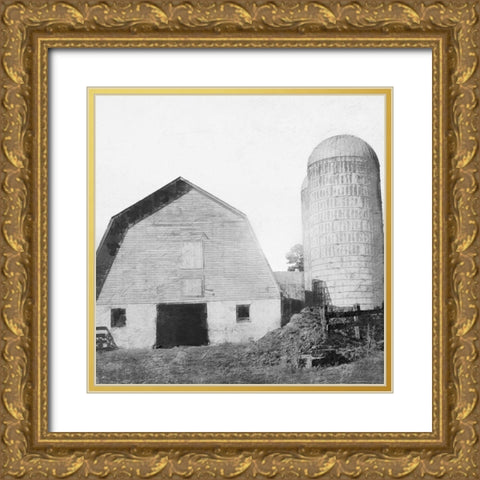 Vintage Silos Gold Ornate Wood Framed Art Print with Double Matting by Prime, Marcus