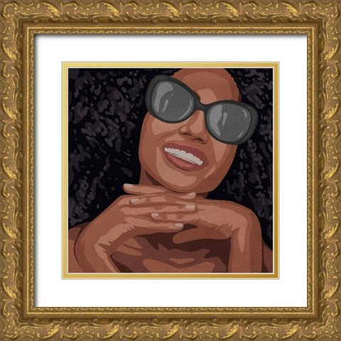 Smiling Beauty Gold Ornate Wood Framed Art Print with Double Matting by Prime, Marcus