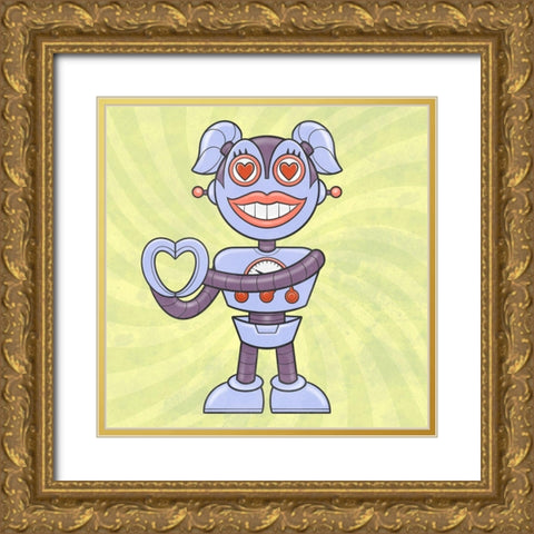 Loving Bot 2 Gold Ornate Wood Framed Art Print with Double Matting by Prime, Marcus