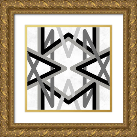 Monochromatic Textile 2 Gold Ornate Wood Framed Art Print with Double Matting by Prime, Marcus