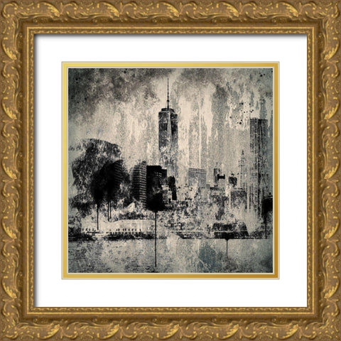 Industrial City Gold Ornate Wood Framed Art Print with Double Matting by Prime, Marcus