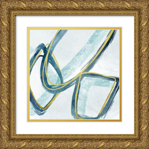 Geometric Collision 1 Gold Ornate Wood Framed Art Print with Double Matting by Prime, Marcus