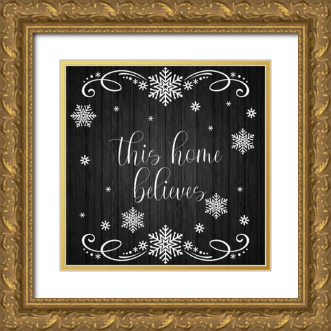 This Home Believes 2 Gold Ornate Wood Framed Art Print with Double Matting by Prime, Marcus