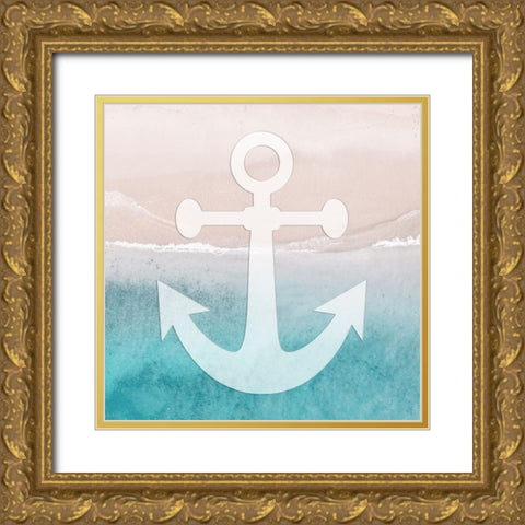 Coastal Anchor Gold Ornate Wood Framed Art Print with Double Matting by Prime, Marcus