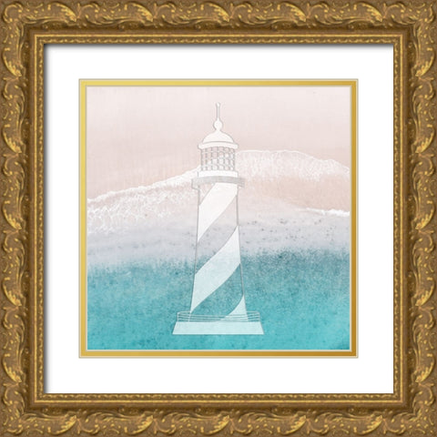 Coastal Lighthouse Gold Ornate Wood Framed Art Print with Double Matting by Prime, Marcus