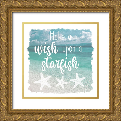 Starfish Wish Gold Ornate Wood Framed Art Print with Double Matting by Prime, Marcus